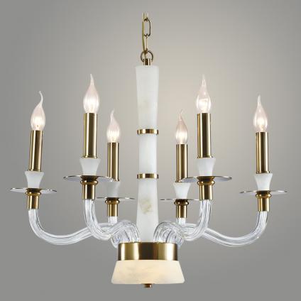 Люстра BL684AL/6 WT+AB белый/бронза 6х40W E14 d870 h550, BLK24